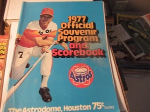 Houston Astros 1977 Program Scorebook Baseball Book Free USA Shipping - Picture 1 of 6