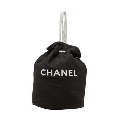 Bolso de hombro bidireccional de lona con estampado de logotipo Chanel para mujer negro talla única Foto 1 de 4