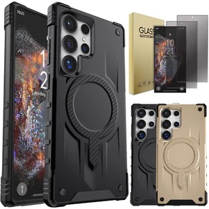 For Samsung S24/S24+/Plus/Ultra/FE 5G Rugged Case Cover Privacy Screen Protector - Foto 1 di 36