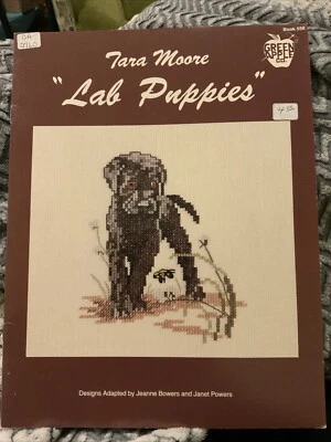 Green Apple Lab Puppies Cross Stitch Patterns - Image 1 of 4