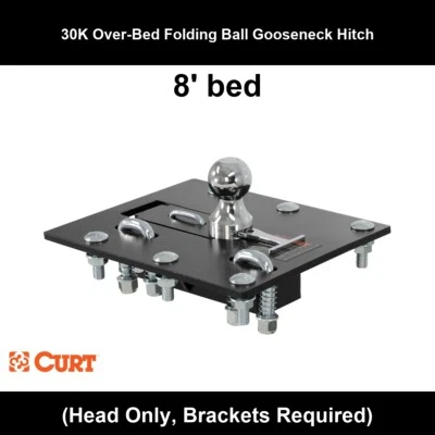CURT 1988-1999 Chevrolet K1500 8' bed Over-Bed Folding Ball Gooseneck Hitch - Image 1 of 4