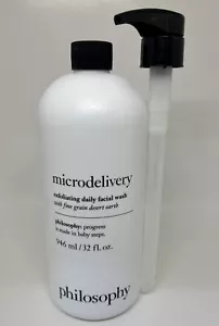 PHILOSOPHY MICRODELIVERY EXFOLIATING DAILY FACIAL FACE WASH 32 OZ SEALED W/PUMP - Picture 1 of 3
