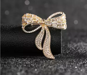 Schleife Brosche Anstecknadel Strass Modeschmuck schneller kostenloser Versand 2 Zoll - Bild 1 von 2