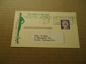 Werbepostkarte Tall Towne for Tall Girls 1959 Long Island Westchester NY Verkauf - Bild 1 von 2