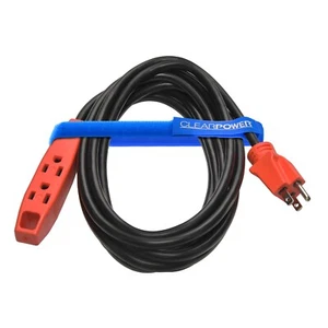 Cable de extensión de alta resistencia CP 15 pies 14/3 SJTW, 3 salidas, negro/naranja, CP10126 - Imagen 1 de 7