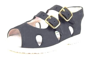 DE OSU -Spain -Toddler Girls Navy Blue Leather Buckle Sandals -European Size 4-7 - Picture 1 of 4