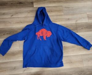 Buffalo Bills Men's Sweatshirt Hoodie Royal Blue XXL Large Throwback Logo NFL 