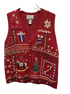 Vintage Heirloom Christmas Vest Size L - Picture 1 of 5