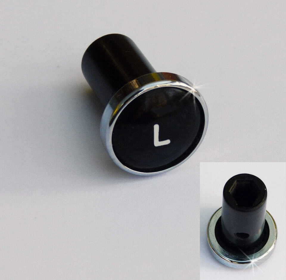 Lucas Type Classic Car Chrome Rimmed Black "L" Lights Knob, Riley Wolseley - Image 1 of 1