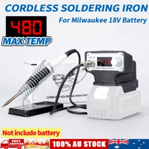 Cordless Soldering Iron Adjustable Temperature Welding For Milwaukee 18V Battery - Picture 1 of 12