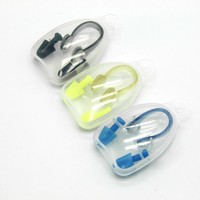 Swimming Set Nose Clip & Ear Plug Silicone with Hard Case Pool Sea Swim Sports