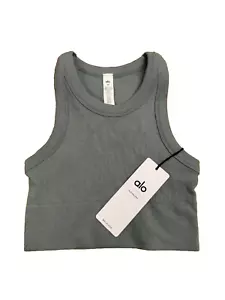 Alo Yoga Medium Womens Seamless Delight High Neck Bra In Cosmic Grey W9536R-New - Picture 1 of 7