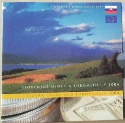 S6 - Eslovaquia 5 x Monedas y 8 x Euromedallas 2004 Juego Como Nuevo - Bonita Carpeta Rara Foto 1 de 4