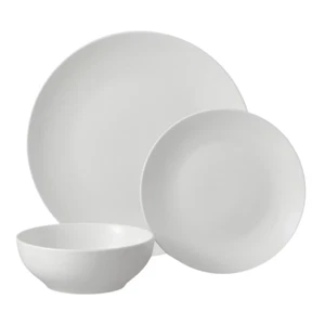Mainstays Glazed White Stoneware Dinnerware Set, 12-Pieces - Picture 1 of 12