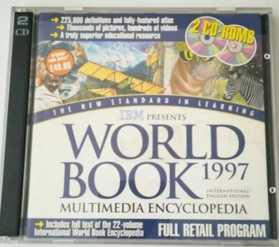 IBM PRESENTS WORLD BOOK 1997 ENCYCLOPEDIA 2x CD ROM SET FROM PC ADVISOR - Image 1 of 2