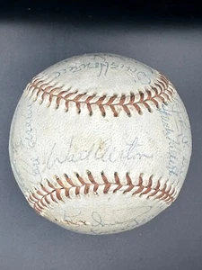 1955 BROOKLYN DODGERS CLUBHOUSE AUTOGRAPHED BALL JACKIE ROBINSON CAMPANELLA - Picture 1 of 5