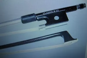 VIOLIN BOW BRAIDED CARBON FIBER ROUND, FULLY LINED EBONY FROG, NICKEL WIRE GRIP, - Picture 1 of 1