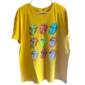 Rolling Stones mens yellow lips mouth shirt size xxl EUC - Picture 1 of 2