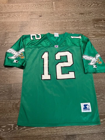VTG STARTER NFL Philadelphia Eagles CUNNINGHAM #12 Jersey MED M Mesh GREEN NWOT Cover