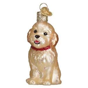 Alte Welt Weihnachtsschmuck: Cockapoo Welpe Glas mundgeblasene Ornamente für Chris... - Bild 1 von 6