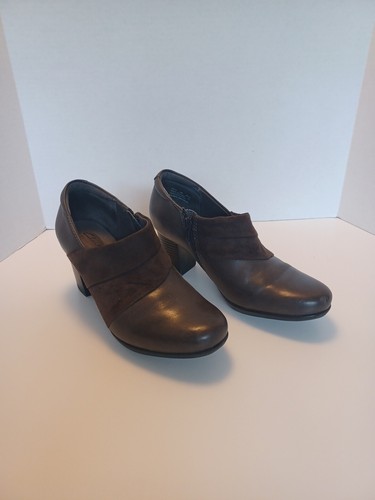 Stivaletti Clarks Bendables donna 8 M marrone pelle zip laterale 66716