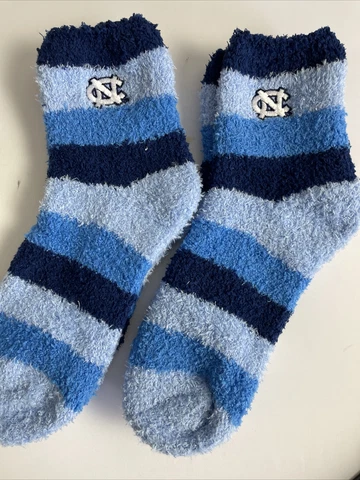 2 PAIR SET! North Carolina Tar Heels FBF Womens Cozy Fuzzy Sleep Socks OSFM (B1) Cover