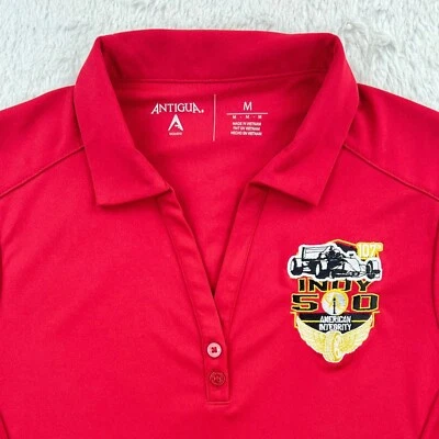 Antigua Polo Indy 500 Mujer’s MEDIANO Rojo 2023 107º Bordado Americano Foto 1 de 4