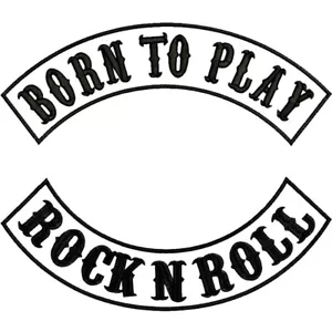 Born to Play Rock'n'Roll Rockers Patch bestickt Big Back Rockmusik Banner - Bild 1 von 1