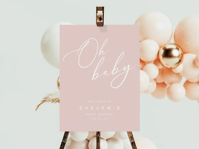 Placa pôster personalizada de papelão de boas-vindas para chá de bebê - Imagem 1 de 2
