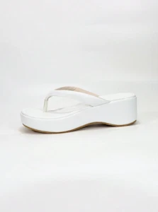 Sandalo infradito donna 9 larghi 9W bianco grosso tacco - Foto 1 di 6