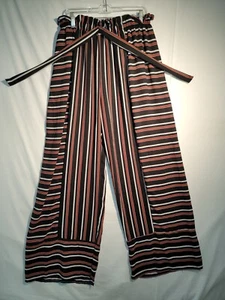 Fashion Nova Stripe Me Down Wide Leg Trouser Pants Womens Size 2X Tie Waist - Picture 1 of 11