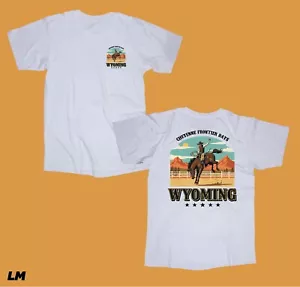 Cheyenne Wyoming weißes T-Shirt Rodeo Cowboy Ranch Country Berge Wild - Bild 1 von 1