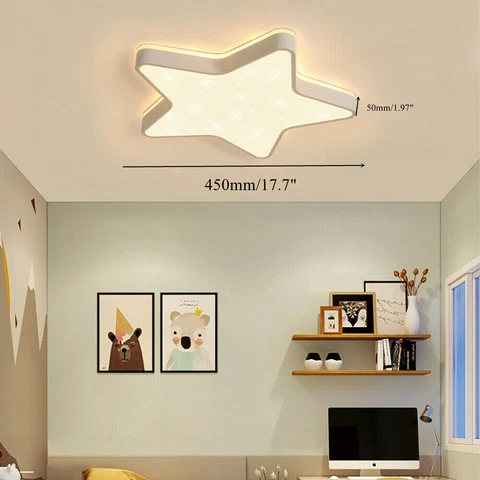 Ceiling Light Fixture LED Star Cartoon Pendant Lamp Kids Room Bedroom Decor Cover
