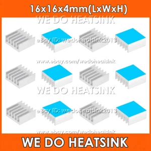 16x16x4mm Heatsink Radiator Electronics Cooler With Thermal Pad for MOS GPU IC - Afbeelding 1 van 4