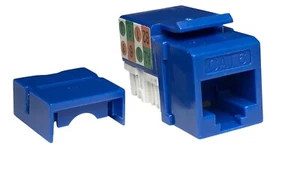Lot de 500 ports réseau CAT6 RJ45 110 poinçonnés Keystone Snap-In Jack bleu - Photo 1/6