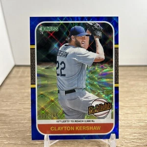 2021 Panini Donruss Highlights Blue #HI11 Clayton Kershaw /249 - Bild 1 von 2