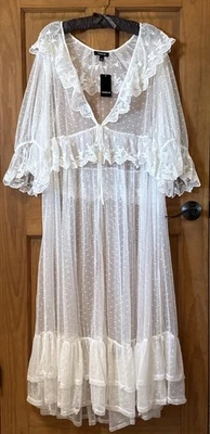 TORRID LACE KIMONO MAXI DRESS GOWN DUSTER 3 3X 3XL 22/24 NEW - Image 1 of 4