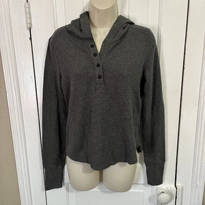 Cabi Waffle Hoodie Charcoal Gray XS Henley Thumb Holes Cozy Casual N2 - Picture 1 of 6