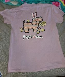 Puppy Love Rescue Pink T-shirt Girls Small Kids Puppies Gildan Shirt Short Dog - Picture 1 of 4