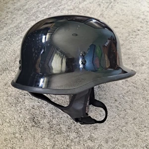  Fly 9mm Motorcycle 1/2 Half Helmet German Style Gloss Black Sz. Medium 57- 58 - Picture 1 of 15