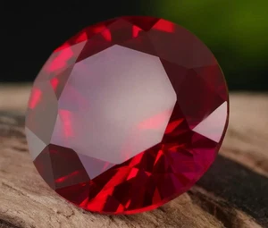 Corundum - Loose Round Gemstones - Synthetic Lab Created - Ruby Red Colouring - Picture 1 of 9