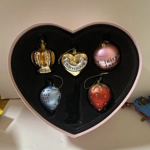 RARE JUICY COUTURE Y2K 5 Piece Christmas Ornaments in Box - Bild 1 von 9