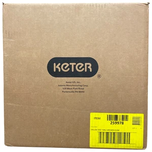 Keter Easy Assembly Deluxe Side Table with Shelf, 15.9"x15.9"x20.4", Brown - Picture 1 of 1