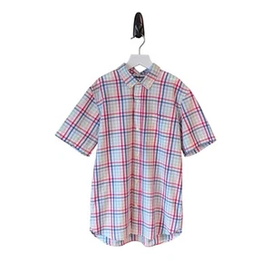 GAP Kids Button-Up Shirt Boys XXL 14-16 Short Sleeve Poplin Plaid Check Preppy - Picture 1 of 12