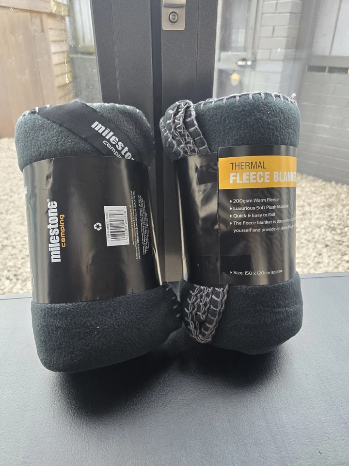 Milestone Camping Thermal Fleece Blanket 150x120cm Soft 200GSM Polar Fleece