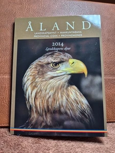 Aland Provinzmünze Finland 5 € 2014 mit Briefmarke im original Blister - Bild 1 von 4