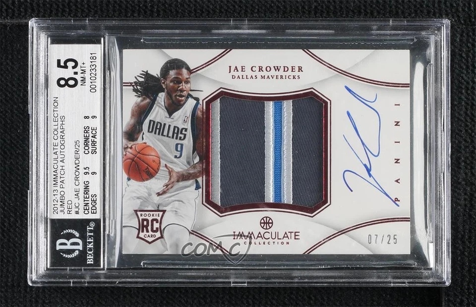2012-13 Immaculate Chinese Red /25 Jae Crowder BGS 8.5 RPA Rookie Patch Auto RC - Image 1 of 2