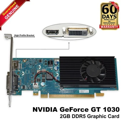 Dell Nvidia GeForce GT 1030 2GB GDDR5 HDMI DVI-D Video Graphics Card GPU 7HNWN - Image 1 of 4