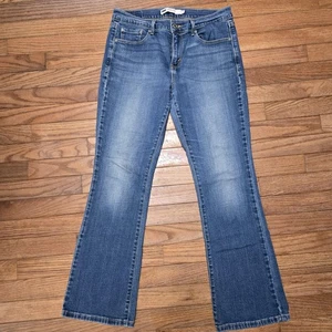 Pantalones de mezclilla Levis 515 Bootcut para mujer 6 cortos W28 L30 azul elástico lavado medio - Imagen 1 de 17