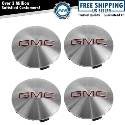 Juego de tapacubos centrales de cubo de rueda OEM 9597360 aluminio cepillado para GMC Acadia 07-17 nuevo Foto 1 de 4